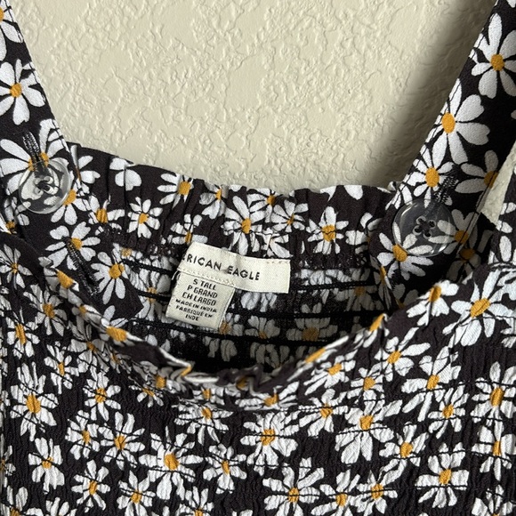 American Eagle Fitted Dress - Black/White Floral - Size S Tall. - Picture 5 of 5